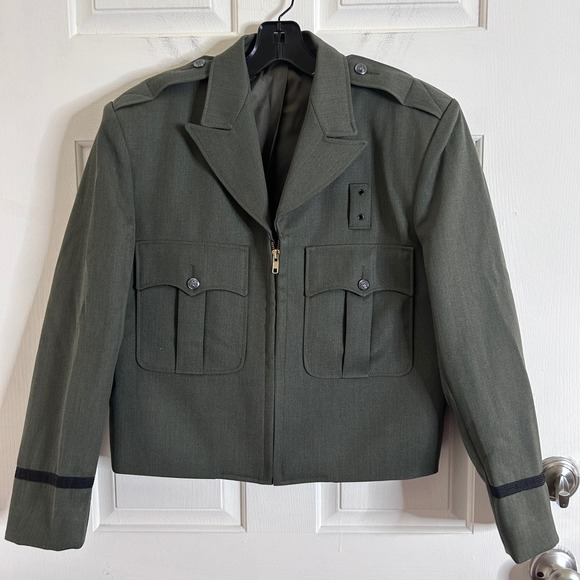 Vintage National Park Service Jacket Blazer Military Sinatra MFG Men 38 Olive